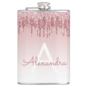 Rosa-Glitzer und Sparklogramm Flachmann (Vorderseite)