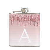 Rosa-Glitzer und Sparklogramm Flachmann (Vorderseite)