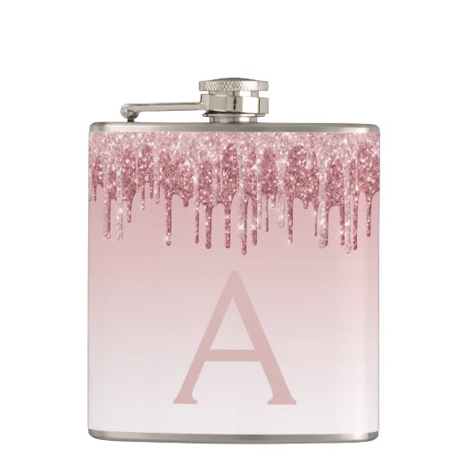 Rosa-Glitzer und Sparklogramm Flachmann (Vorderseite)