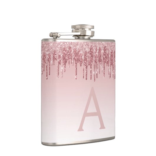 Rosa-Glitzer und Sparklogramm Flachmann (Rechts)