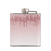 Rosa-Glitzer und Sparklogramm Flachmann (Rückseite)