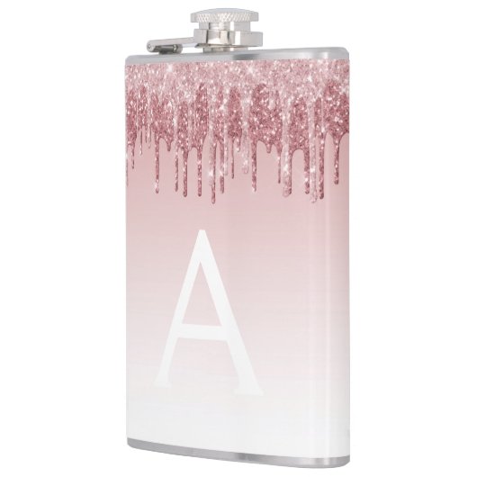 Rosa-Glitzer und Sparklogramm Flachmann (Links)