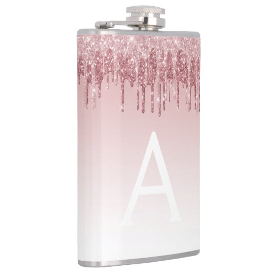 Rosa-Glitzer und Sparklogramm Flachmann (Rechts)