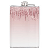 Rosa-Glitzer und Sparklogramm Flachmann (Rückseite)