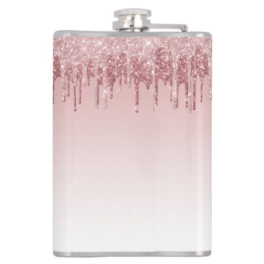 Rosa-Glitzer und Sparklogramm Flachmann (Rückseite)