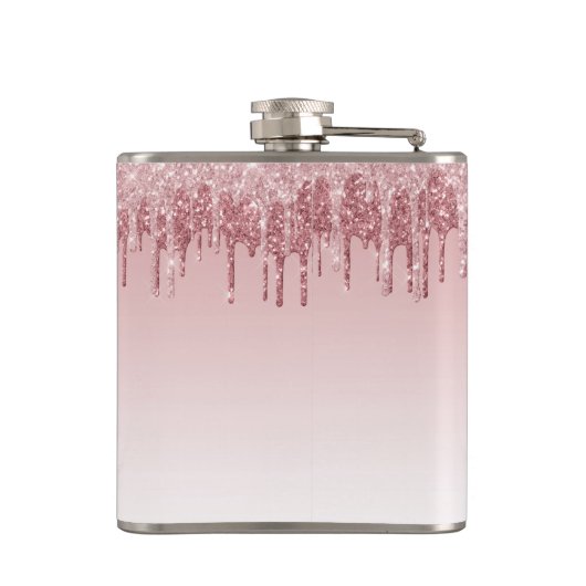 Rosa-Glitzer und Sparklogramm Flachmann (Rückseite)