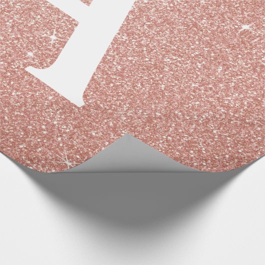 Rosa-Glitzer und Sparklogramm Geschenkpapier (Ecke)