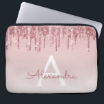 Rosa-Glitzer und Sparklogramm Laptopschutzhülle<br><div class="desc">Blush Pink - Rose Gold Imitate Dripping Glitzer und sparkle elegante Monogram Laptop Gehäuse. Dieser mit Monogramm Fall kann so angepasst werden,  dass er Ihren Anfangs- und Vornamen enthält.</div>