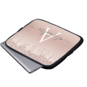 Rosa-Glitzer und Sparklogramm Laptopschutzhülle (Vorne Knopf)