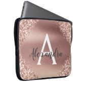 Rosa-Glitzer und Sparklogramm Laptopschutzhülle (Vorne Rechts)