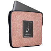Rosa-Glitzer und Sparklogramm Laptopschutzhülle (Vorne Rechts)