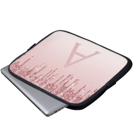 Rosa-Glitzer und Sparklogramm Laptopschutzhülle (Vorne Knopf)