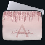 Rosa-Glitzer und Sparklogramm Laptopschutzhülle<br><div class="desc">Blush Pink - Rose Gold Imitate Dripping Glitzer und sparkle elegante Monogram Laptop Gehäuse. Dieser mit Monogramm Fall kann so angepasst werden,  dass er Ihren Anfangs- und Vornamen enthält.</div>
