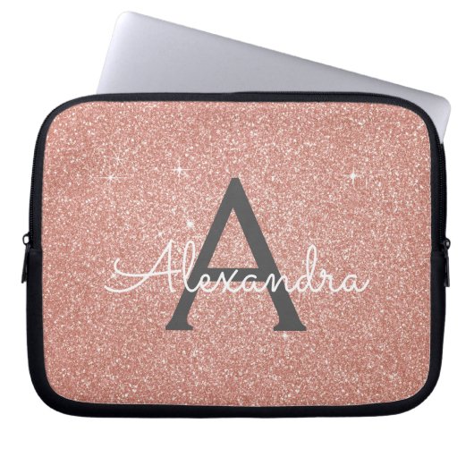 Rosa-Glitzer und Sparklogramm Laptopschutzhülle (Vorderseite)