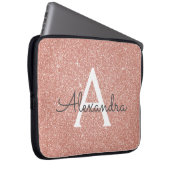Rosa-Glitzer und Sparklogramm Laptopschutzhülle (Vorne Rechts)