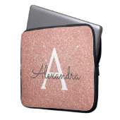 Rosa-Glitzer und Sparklogramm Laptopschutzhülle (Vorderseite Links)