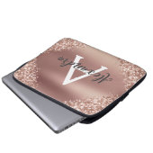 Rosa-Glitzer und Sparklogramm Laptopschutzhülle (Vorne Knopf)