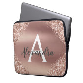 Rosa-Glitzer und Sparklogramm Laptopschutzhülle (Vorderseite Links)