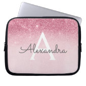 Rosa-Glitzer und Sparklogramm Laptopschutzhülle (Vorderseite)