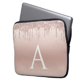 Rosa-Glitzer und Sparklogramm Laptopschutzhülle (Vorderseite Links)