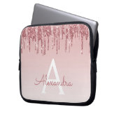 Rosa-Glitzer und Sparklogramm Laptopschutzhülle (Vorderseite Links)