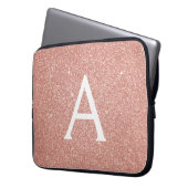 Rosa-Glitzer und Sparklogramm Laptopschutzhülle (Vorderseite Links)