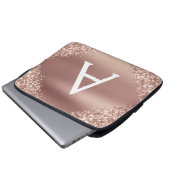 Rosa-Glitzer und Sparklogramm Laptopschutzhülle (Vorne Knopf)