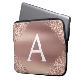 Rosa-Glitzer und Sparklogramm Laptopschutzhülle (Vorderseite Links)