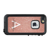Rosa-Glitzer und Sparklogramm LifeProof iPhone Hülle (Rückseite (Horizontal))