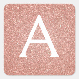 Rosa-Glitzer und Sparklogramm Quadratischer Aufkleber