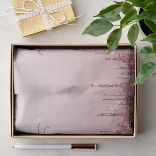 Rosa-Glitzer und Sparklogramm Seidenpapier (Geschenk)