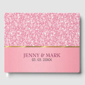 Rosa Glitzer und weiße Spargel Gästebuch (Vorderseite)