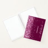 Rosa Glitzer und Wine Girl Sketchbook Notizblock (Innenseite)