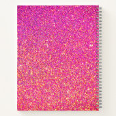 Rosa Glitzer Unicorn Sketchbook Personalisiert Nam Notizblock (Rückseite)