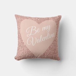 Rosa Glitzer Valentine sind meine Valentine. Kissen