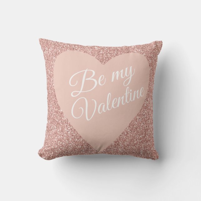Rosa Glitzer Valentine sind meine Valentine. Kissen (Vorderseite)