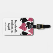 Rosa Glitzer Vegas Junggeselinnen-Abschied Gepäcks Gepäckanhänger (Vorderseite horizontal)