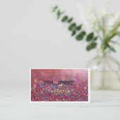 Rosa Glitzer Visitenkarte (Stehend Vorderseite)