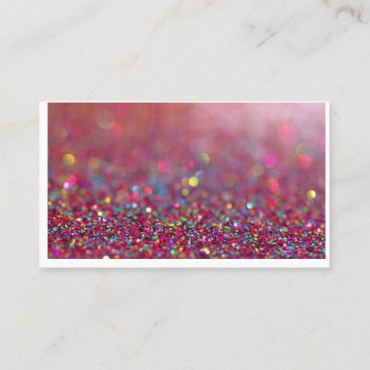 Rosa Glitzer Visitenkarte (Rückseite)