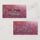 Rosa Glitzer Visitenkarte (Vorne/Hinten)