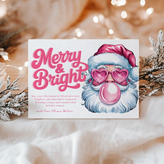 Rosa Glitzer Weihnachtskarte Feiertagskarte