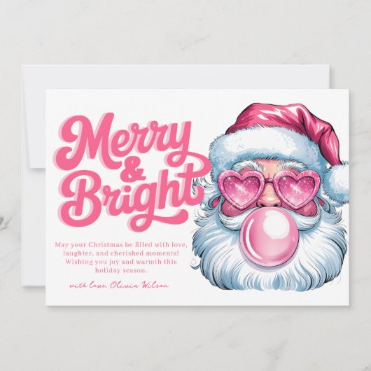 Rosa Glitzer Weihnachtskarte Feiertagskarte (Vorderseite)