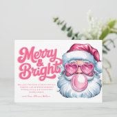 Rosa Glitzer Weihnachtskarte Feiertagskarte (Stehend Vorderseite)