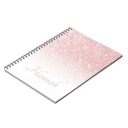 Rosa Glitzer Weiß Ombre Notizblock (Linke Seite)