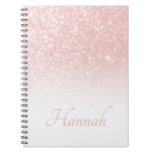 Rosa Glitzer Weiß Ombre Notizblock (Vorderseite)