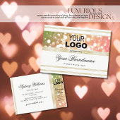 Rosa Glitzer, Weiß und Gold Logo Visitenkarte