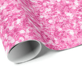 Rosa Glitzer Weiße Glitzern drucken Geschenkpapier (Rolleneckpunkt)
