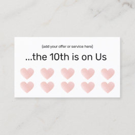 Rosa Glitzer Weißer 10-poliger Salon Kundenloyalty Treuekarte