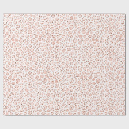 Rosa Glitzer Weißer Leopard Geschenkpapier (Flach)