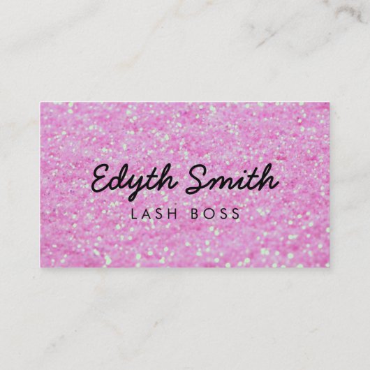 Rosa Glitzer-Wimperntusche oder Visitenkarte (Rückseite)